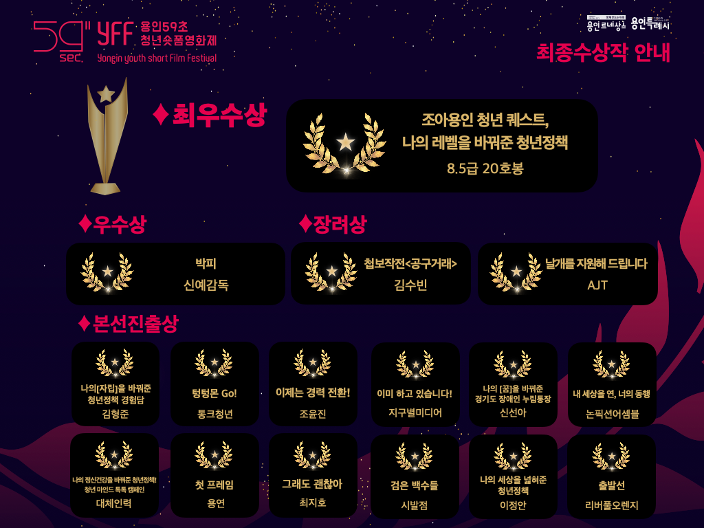 최종 수상작 발표 영화제